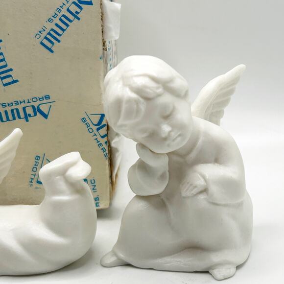 Schmid Bros Vintage White Sleeping Cherub Angels Figurines Japan - Picture 3 of 5